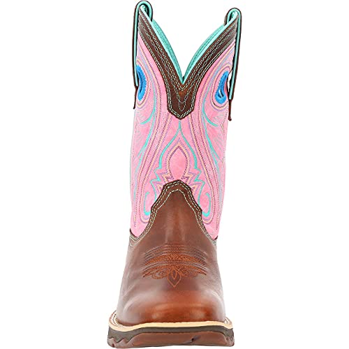 Lady Durango Women's Chestnut & Pink Rose Western Boot Size 6.5(M)