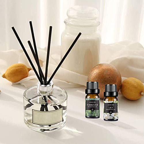 Lagunamoon Aceites de Fragancia, Aceites de Aromaterapia para Difusores, Coco y vainilla, Fresa, Mango, Manzana Fresca, Melocotón, Piña, Naranja, Pomelo, Uva, Coco, 10ml