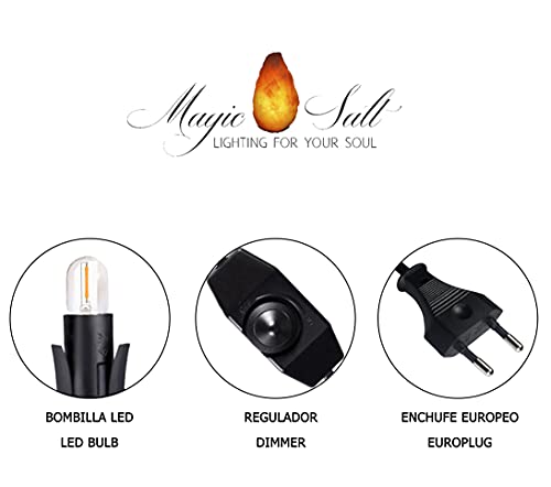 LAMARE Lámpara de Sal del Himalaya 2-3kg con Regulador y Bombilla LED. Caja original Magic Salt® Lighting For Your Soul.