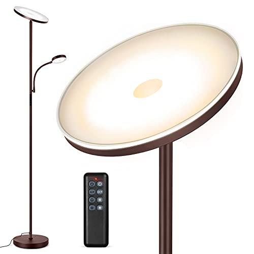 Lámpara de Pie OUTON,Moderna Lámpara de Pie LED, regulable sin niveles, con Temperaturas de Color, Control Remoto y táctil, para Salón, Dormitorio, Oficina