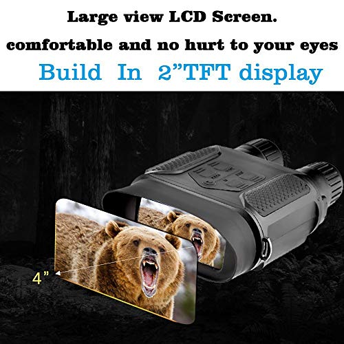 Landove - Binocular de visión Nocturna Digital para Caza 7 x 31 con 2 Pulgadas TFT, LCD HD, Infrarrojos, cámara IR y videocámara, 400 m, Alcance de visualización para 5 MP Foto y vídeo 640 p