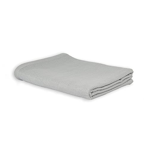 LANGDHUUS Colcha Original de Piqué | 100% algodón orgánico | Manta de Verano | Manta de sofá | Colcha de Cama (Gris Tranquilo, 150 x 220 cm)