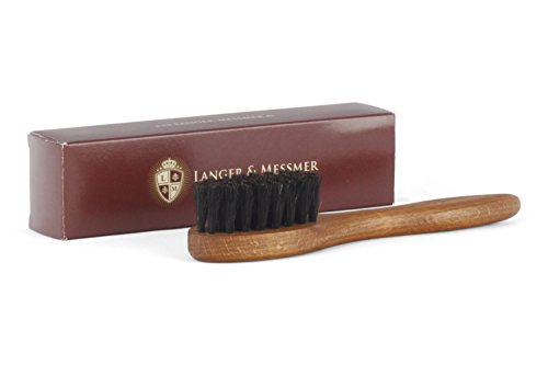 Langer & Messmer cepillo de zapatos Premium fabricado con pelo de caballo negro para aplicar betún y cera