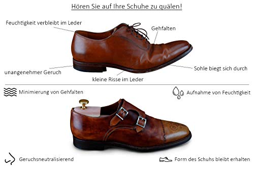 Langer & Messmer hormas para zapatos de madera de cedro (para hombre y mujer), incluye calzador pequeño de madera de cedro, perfecto para viajes tamaño 34-50, el original (42/43 EU)
