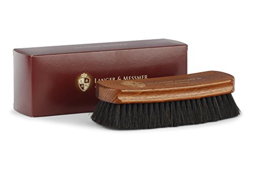 Langer & Messmer kit de 2 cepillos para zapatos | Cepillos lustradores para pulir sus zapatos - ideal para lustrar y cuidar perfectamente el calzado (blanco/negro)