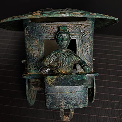 LAOJUNLU Warring States Bronze The Emperor condujo un carro de seis caballos antigua obra maestra colección de solitario chino tradicional joyería