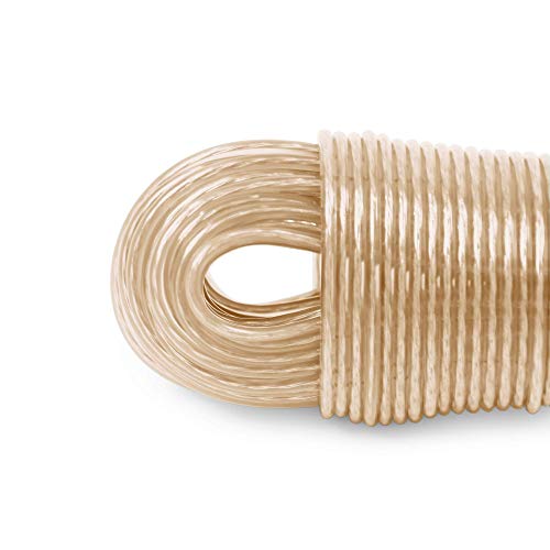 LaundrySpecialist® Cuerda DE Tender Ropa de 50 Metros con núcleo de Acero – más Resistente y más Larga