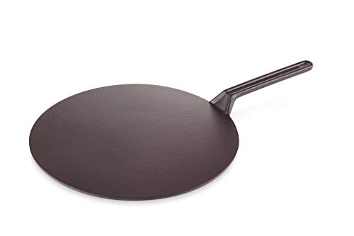 Le Creuset Crepera de hierro fundido, Inclu. rastrillo de madera, diametro 32 cm, Redonda, Apto para todas las fuentes de calor, incluso inducción, Negro