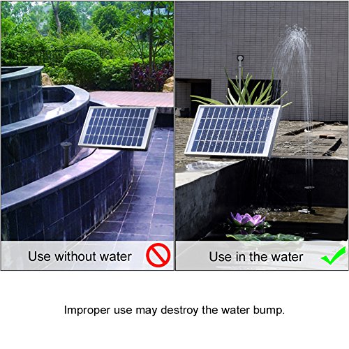 LEDGLE Fuente Solar de 5 W, Bomba de Agua Solar para Jardín, con Flujo Máximo de 200 L/H