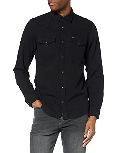 Lee Regular Western Camisa, Negro, M para Hombre