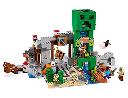 LEGO 21155 Minecraft La Mina del Creeper, Juguete de Construcción para Niños a Partir de 8 años con 4 Mini Figuras