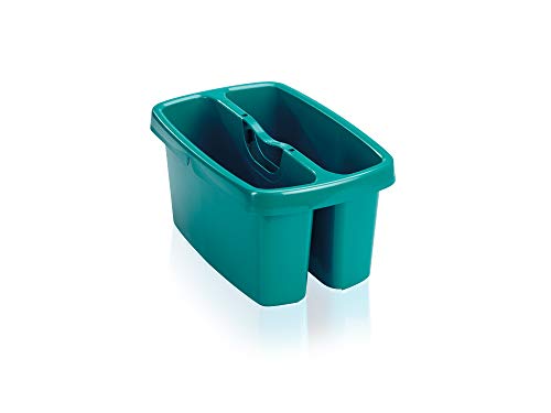 Leifheit Cubo doble Combi Box, cubo rectangular con dos compartimentos, uno para el agua y otro para los utensilios de limpieza, cubo apilable