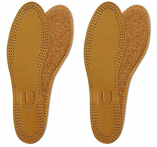 Lenzen 2 Pares de Plantillas de Cuero y Corcho Natural I Inserciones para Zapatos I Hombre y Mujer (35)