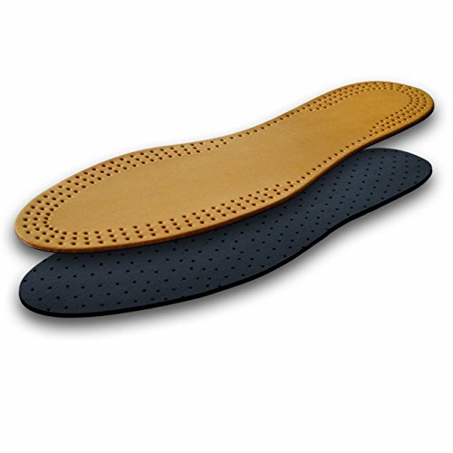 Lenzen 3 Pares de Plantillas de Cuero con Carbón Activo I Insertos de Piel para Zapatos y Botas I Suelas Interiores I Hombre y Mujer (39)
