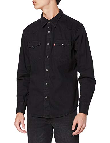 Levi's Barstow Western Standard Camisa, Black (Marble Black Denim Rinse 0002), X-Large para Hombre