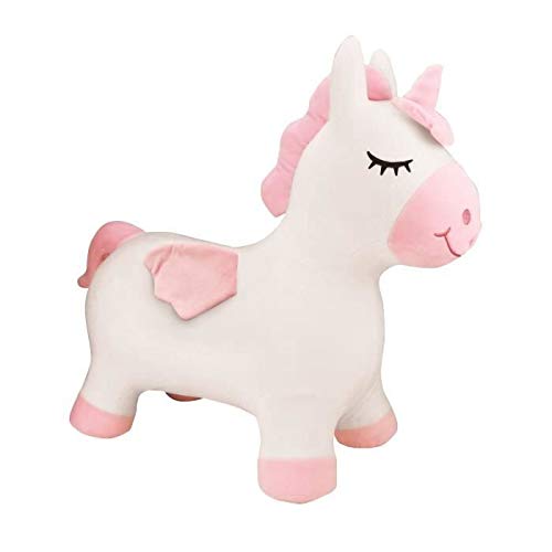 LEXIBOOK- Unicornio Saltadora Inflable, Bomba de Mano incluida, Plástico Seguro e Duradero, Rosa