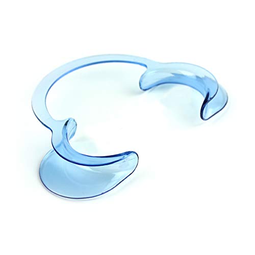 Lezed Dispositivo de apertura en forma de C Retractor Dental intraoral Labio mejilla abrelatas Tipo C para Juego de Fiesta Protector de la Boca Apertura de Dispositivos de Ortodoncia 20x (Azul grande)