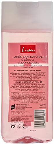 LIDA Jabón 100% Natural Glicerina y Rosa Mosqueta - 600 ml (1115-22025)
