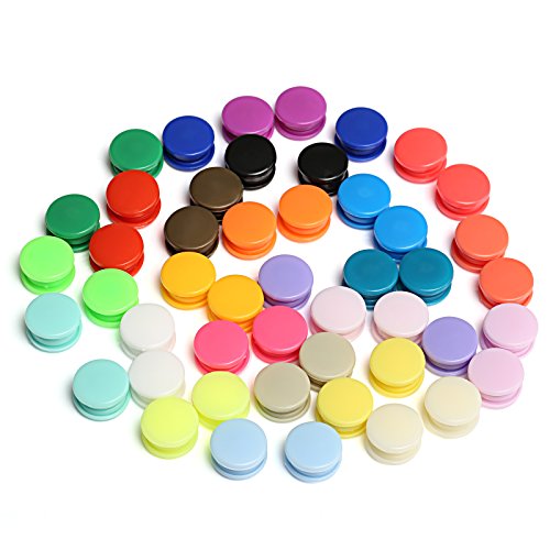 LIHAO Botones Redondos de T5 Plástico para Sujetar y DIY con Caja (360 Botones,24 Colores)
