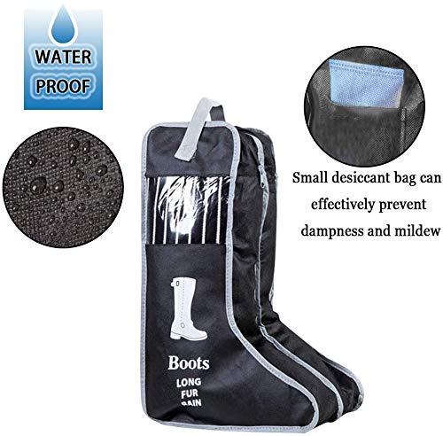 LINPOZONE Portatil 2 paquetes de 47 cm, botas altas botas cortas soporte de almacenamiento / bolsa protectora, cubierta de botas (negro, grande x2 unidades)