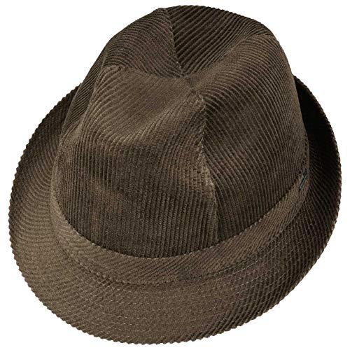 LIPODO Sombrero de Pana Molinar Hombre - Trilby con cordón Verano/Invierno - 61 cm marrón