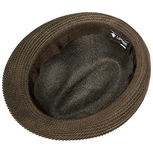 LIPODO Sombrero de Pana Molinar Hombre - Trilby con cordón Verano/Invierno - 61 cm marrón