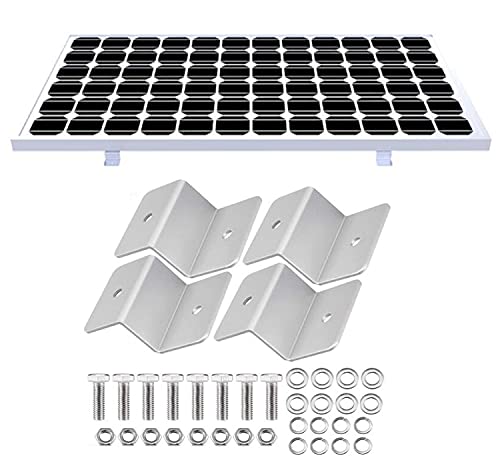Liuer 8PCS Panel Solar Soporte Montaje de Panel Juego de Soportes en Z Placas Solares para Coche,Caravanas,Camión,Barco, RV, Yate(con 16 Tuercas y Pernos)