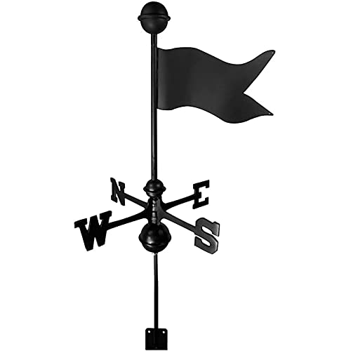 Liumintoy Montura en el Techo de la Granja Veleta Meteorológica de Metal Negro indicador de dirección del Viento decoración al Aire Libre Veleta