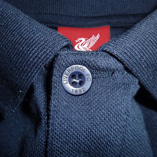 Liverpool FC - Polo Oficial para Hombre - con el Escudo del Club - Azul Marino - XL