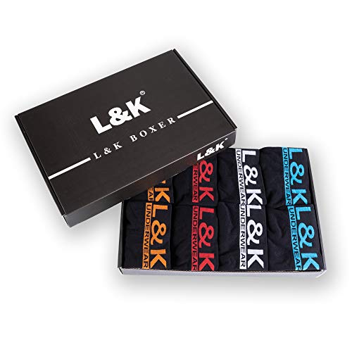 L&K Bóxer de Microfibra para Hombre Multicolor 1208, Pack de 8 XL/2XL