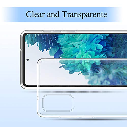 LK Compatible con Samsung Galaxy S20 FE 4G/5G Funda con 2 Pack Protector de Pantalla Vidrio Templado, HD Transparente Carcasa Ultra Fina Suave TPU Silicona Gel Case Cover - Clara