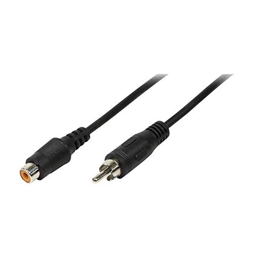LogiLink CA1032 - Cable audio (1x Cinch male a 1x Cinch female, 5 m) negro