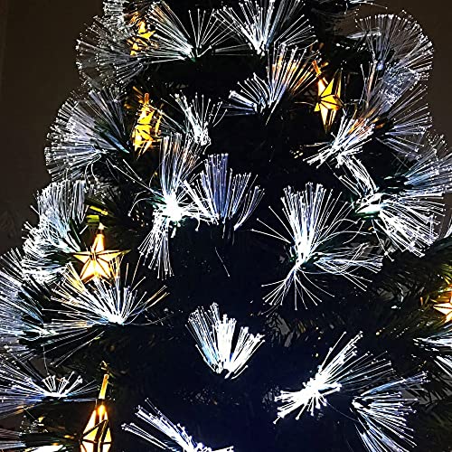 LOHOX Árbol de Navidad Artificial Pentagrama PVC Arboles Artificiales Pino Abeto de Nieve para Decoración del Partido Proceso de la Lámpara de Fibra óptica - 120/150/ 180/ 210CM