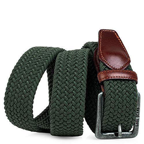 Lois - Cinturón Elástico de Piel y Tela 501001, Color Verde