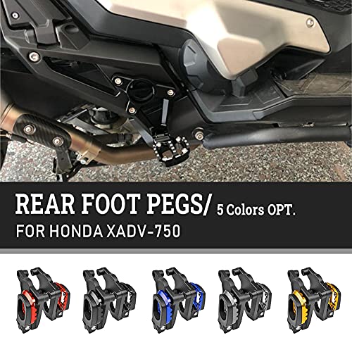 Lorababer Moto Estriberas Traseras Plegables de Aluminio Pedal de Reposapiés Estriberas de Pasajeros para Honda X ADV XADV 750 2017-2020 17 18 19 20 (Titanio)