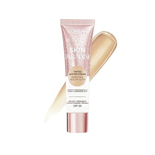 L'Oreal Paris Make-Up Designer Skin paradise Water-Cream Hidratante con Color y Spf 20, Tono Piel Claro Light 01 39 g