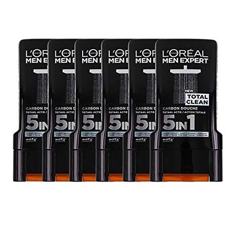 L'Oréal Paris - Men Expert, Gel de Ducha Carbón Multiacción 5 en 1 Total Clean, 300 ml