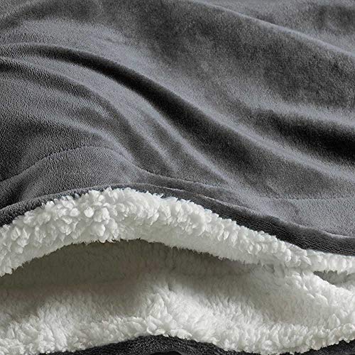 LouisaYork - Manta de forro polar suave y de gran grosor con reverso de borreguillo, manta sherpa de microfibra reversible para sofá, sillón o cama. Color liso
