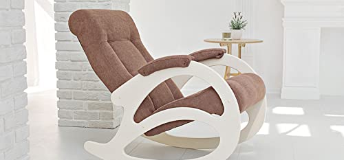 Lounge X Mayflower Sillon Relax | Mecanismo de Péndulo, Diseño Moderno, Cuero Ecológico, Beige Claro, Chapa de Nogal Claro - Silla para Dormito…