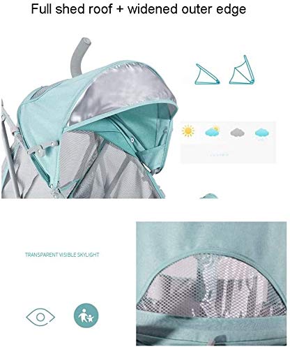 LOXZJYG Cochecito de aleación de Aluminio Carruaje Ligero del bebé Plegable del bebé del Paraguas del bebé, tragaluz Perspectiva, Cinturón de Seguridad de Cinco Puntos (Color : Pink)
