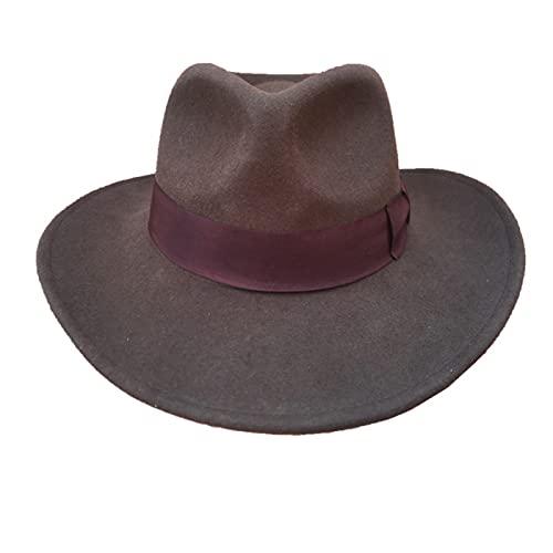 Lsdnlx Sombrero,  Sombreros Fedora de Vaquero triturables marrón Sombrero Indiana Jones Outback