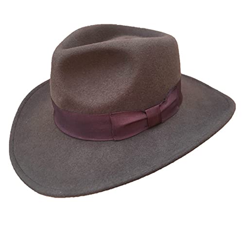 Lsdnlx Sombrero,  Sombreros Fedora de Vaquero triturables marrón Sombrero Indiana Jones Outback
