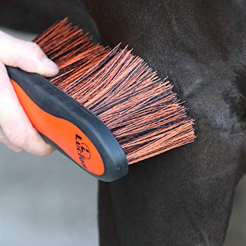 Lucfor Cepillo largo para raíces de caballo, cepillo el pelo como peine crines en accesorio caballos, grande y suave, cerdas naranjas, brillante polvo grueso la suciedad