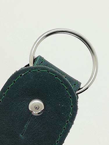 Lucy Shop Llavero artesanal de piel auténtica – Key Holder para hombre y mujer – Fabricado en Italia Verde Talla única
