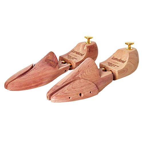 Lumaland Horma de Zapatos de alta calidad para hombres y mujeres en madera de cedro con doble resorte Unisex talla 44/45