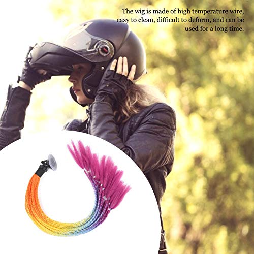 Luoji - Cola de caballo trenzada de casco de moto, Ponytail Decoración, casco de moto, peluca de casco para moto, bicicleta, casco de esquí, accesorios