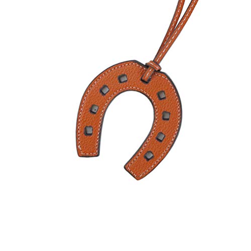 Lurrose Colgante de herradura de cuero PU en forma de U creativo bolso colgante llavero de moda decorativo (naranja)