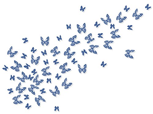 Luxbon 100pcs 3D Decorativas Pegatinas de Pared de la Mariposa 2 Tamaños DIY Mural Decalques Papel Arte Artesanía Inicio Decoración (Azul)