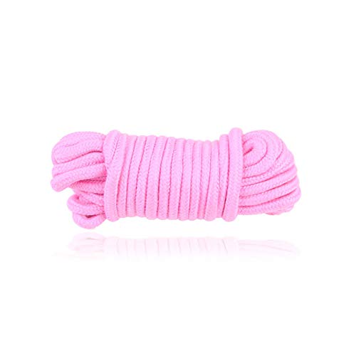 LVE - Cuerda de algodón suave (2 unidades, 10 M/33 Pies, 8 mm, cuerda de algodón suave, cuerda trenzada de algodón grueso (rosa)