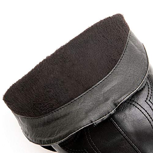 Lydee Mujer Moda Western Boots Ankle High Block Heels Pull on Botas cortas Animal Print Black Talla 34